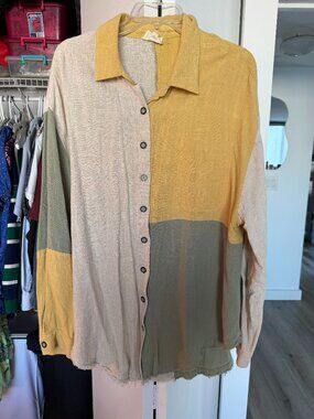 143 Story - Oversized Color Block Blouse - Size L